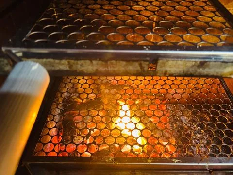 Fire Lit on Grill Stock Photos