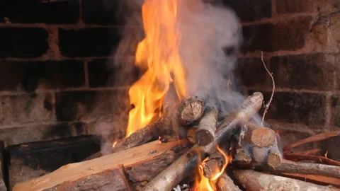 The fire is lit for the meat Video stock 237527101