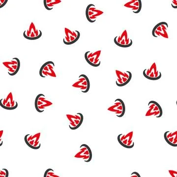 Fire Location Flat Vector Seamless Pattern Illustrazione stock