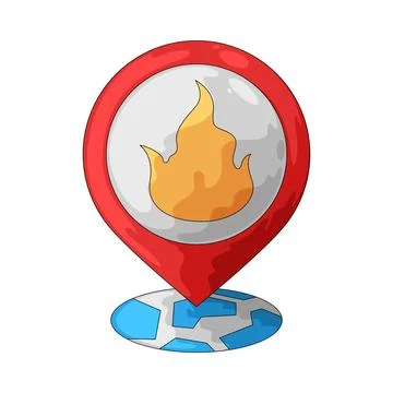 Fire location illustration Stock Illustration