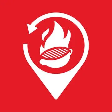 Fire Location Logo Design Emergency Safety Marker Emblem Stock Illustration