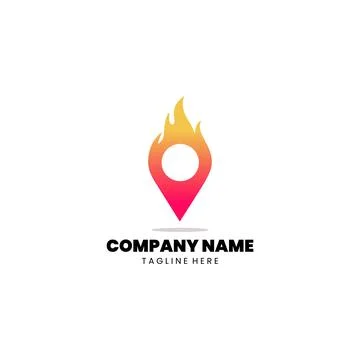 Fire location logo Design vector Illustrazione stock