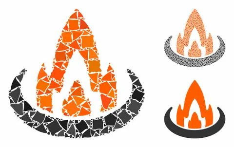 Fire location Mosaic Icon of Rough Pieces Stockillustratie