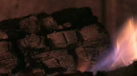 Fire log flame Stock Footage 271008