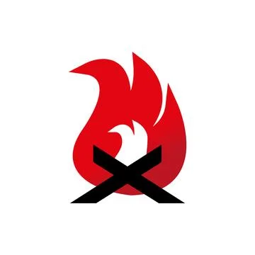 Fire logo, create fire icon, burner attention icon Stock Illustration