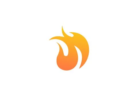 Fire logo. Fire flame burn, vector black line icon. Flammable warning or spic Stock Illustration