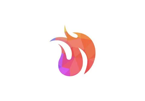 Fire logo. Fire flame burn, vector black line icon. Flammable warning or spic Stock Illustration