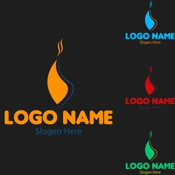 Fire logo icon beautiful set abstract vector design Stock Illustration