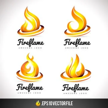 Fire Logo Icon. Flame Vector Design Stock Illustration