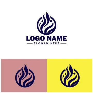 Fire logo icon vector for business brand app icon droplet burn elegant bonf.. Stock Illustration