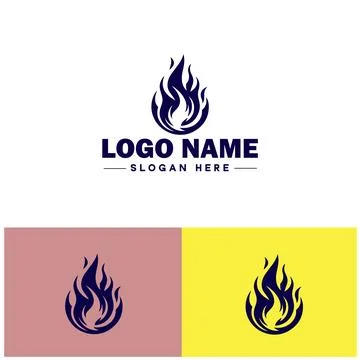 Fire logo icon vector for business brand app icon droplet burn elegant bonf.. Stock Illustration