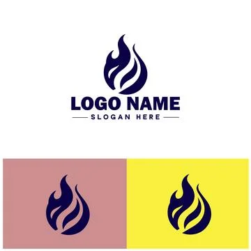 Fire logo icon vector for business brand app icon droplet burn elegant bonf.. Stock Illustration