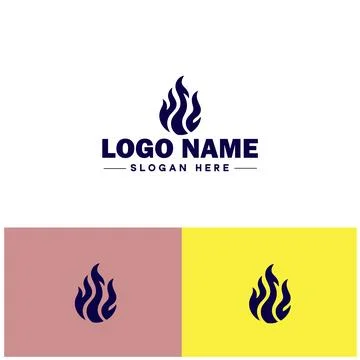 Fire logo icon vector for business brand app icon droplet burn elegant bonf.. Illustrazione stock