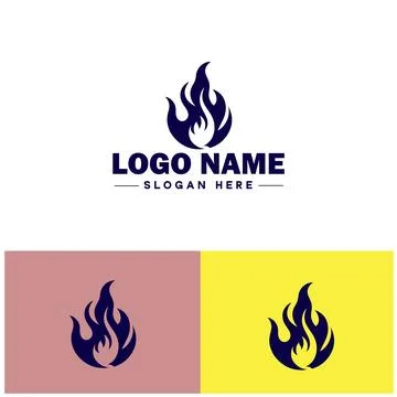 Fire logo icon vector for business brand app icon droplet burn elegant bonf.. Stock Illustration