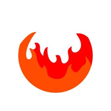 Fire Logo Inside a Circle Stock Illustration