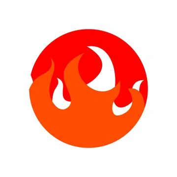 Fire Logo Inside a Circle Stock Illustration