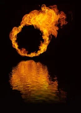 Fire logo - round Illustrazione stock