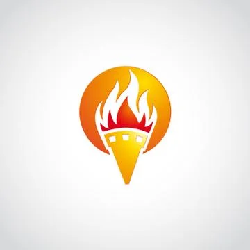 Fire logo sun empty Stock Illustration