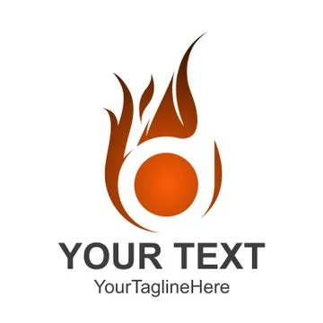 Fire logo Template. 3d Logo Template. Easy to edit, change size, color and te Stock Illustration