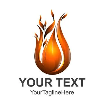 Fire logo Template. 3d Logo Template. Easy to edit, change size, color and te Stock Illustration