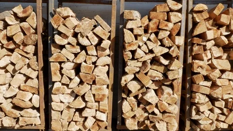 Fire Logs Stacked to Burn. Stock Footage 102405883