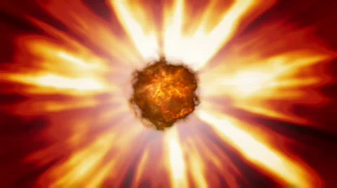 Fire Loop Background with Sun on Center Stock Footage 754587