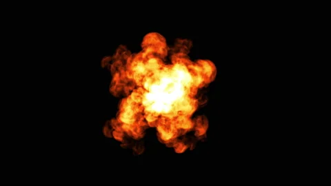 Fire Loop Design on Black Background. Close-up Stock Footage 155305110