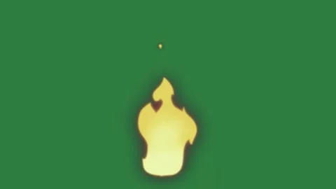Fire Looping With Flame On Green Screen Chroma Key Background Stockbeeldmateriaal 338015746
