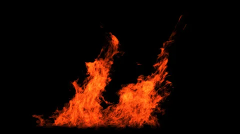 Fire Looping VFX element with Alpha channel matte. Видео 34030252