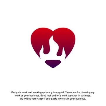 Fire Love Creative logo concepts, Flame logo template, elements and symbols,  Stock Illustration