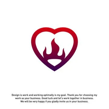 Fire Love Creative logo concepts, Flame logo template, elements and symbols,  Stock Illustration