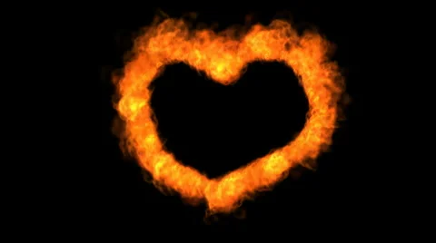 Fire love heart Stock Footage 1028363