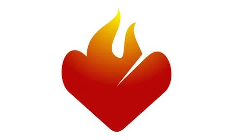 Fire Love Logo Design Template Vector Stock-Illustration