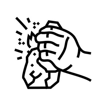 Fire making human evolution line icon vector illustration 스톡 일러스트