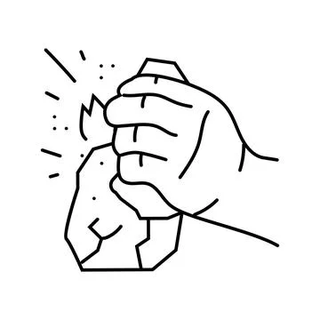 Fire making human evolution line icon vector illustration Stock Illustration