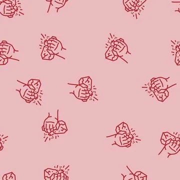 Fire making human evolution line seamless pattern Stock Illustration