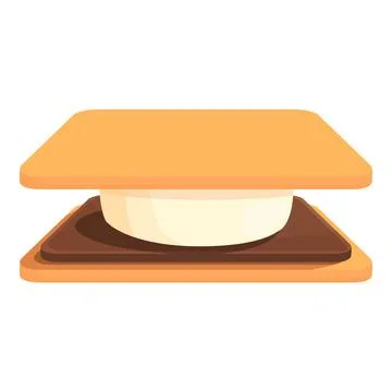Fire marshmallow icon cartoon vector. Campfire party Stock Illustration