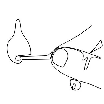 Fire on a match. Burning Fire. Warm. Ignition of a match. Match with one line Stock Illustration