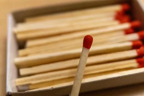 Fire Matchsticks in the Box Stock Photos