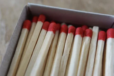 Fire Matchsticks in the Box Stock Photos