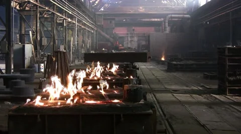 Fire from the melted steel. Stock Footage 57095819
