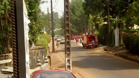 Fire men next to their truck Stock Footage 80970269