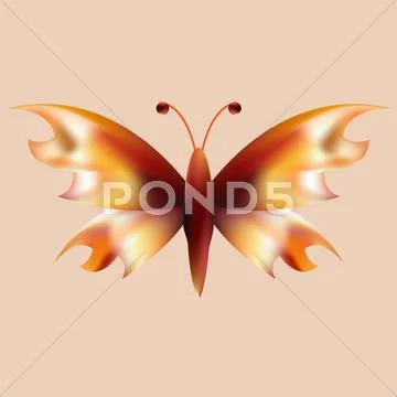 Fire Mesh Butterfly With Open Wings