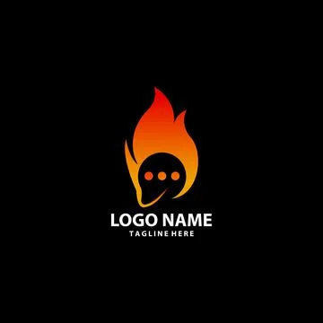 Fire message logo design vector Stock Illustration