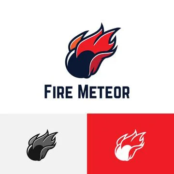 Fire Meteor Ball Comet Fall Space Game Sport Logo Stock Illustration