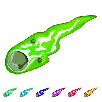 Fire meteor cartoon vector graphic イラスト素材