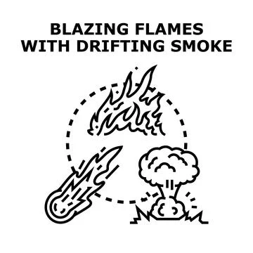 Fire, meteor, explosion icon concept vector イラスト素材
