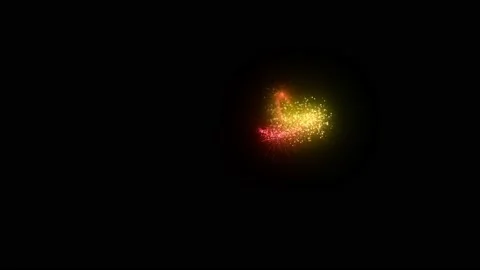 Fire Meteor With Particles Trail In 3d Space Fx Stock Footage 231696754