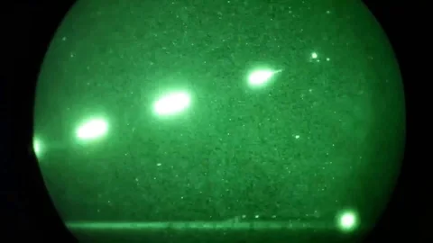 Fire from Minigun Helicopter on target, incredibly strong attack Stock Footage 120844247