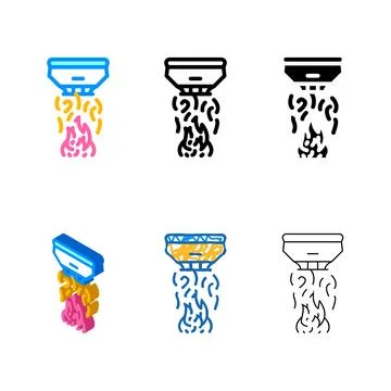 Fire mix sensor color icon vector color Illustrazione stock